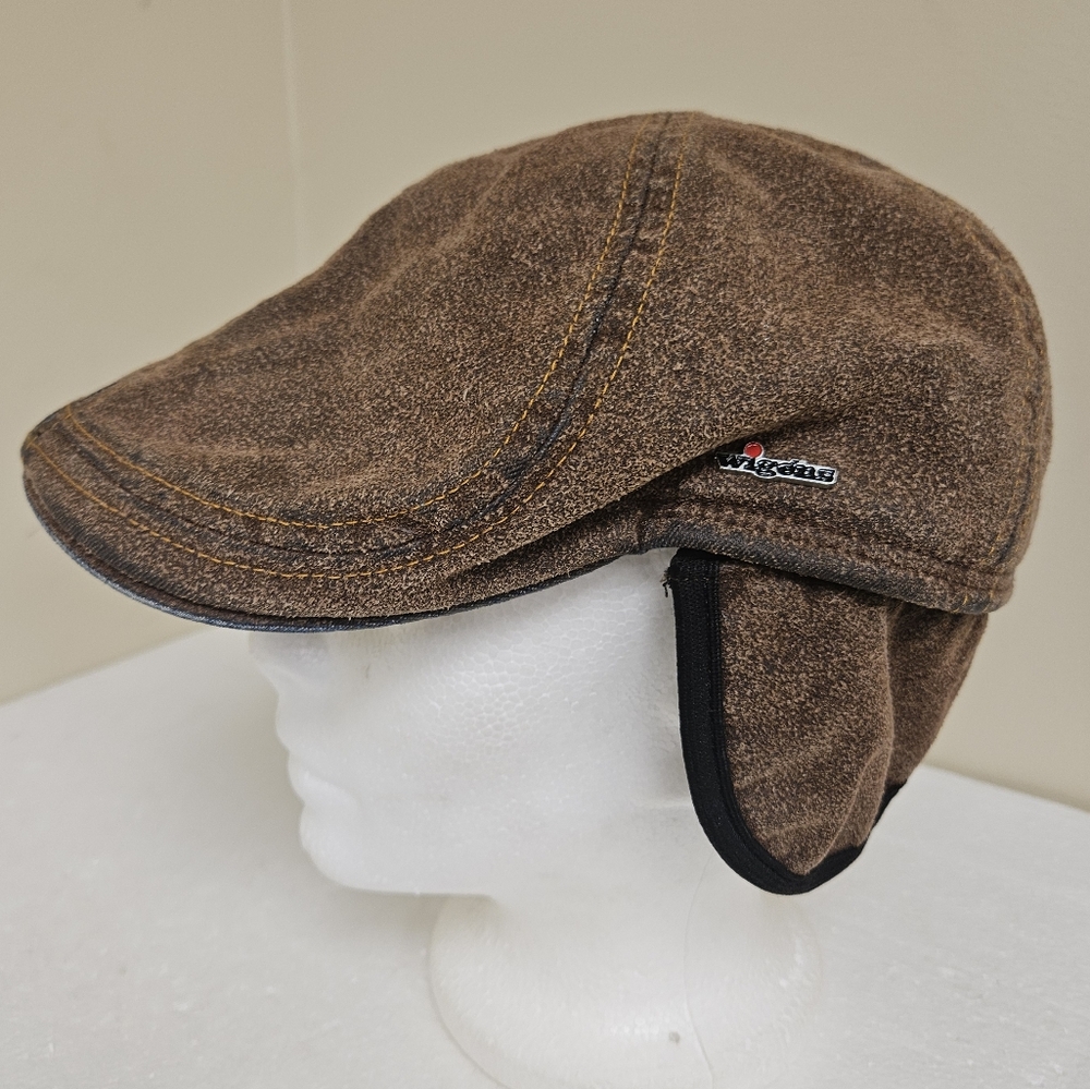 Wigens Men's Classic Newsboy Cap With Earflaps Brown Hat